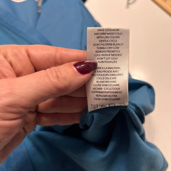 Travis Mathew Blue Colorblock Striped Short Sleeves Polo T-Shirt Size Large - Picture 5 of 9